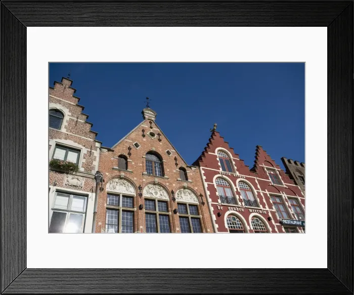 Framed Print : Facades in Main Square (Markt), Bruges, Belgium, Europe Framed Print : Facades in Main Square (Markt), Bruges, Belgium, Europe