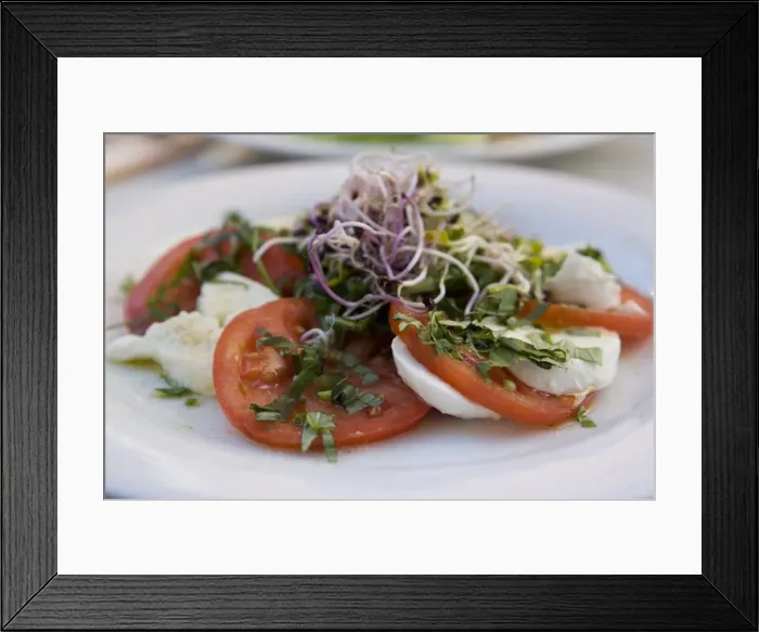 Framed Print : Tomato and Mozarella salad, Brussels, Belgium, Europe Framed Print : Tomato and Mozarella salad, Brussels, Belgium, Europe