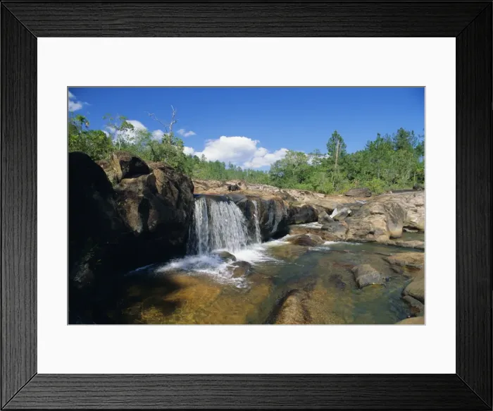 Framed Print : Pools and waterfall, Mountain Pine Ridge Reserve Rio On, near San Ignacio Framed Print : Pools and waterfall, Mountain Pine Ridge Reserve Rio On, near San Ignacio
