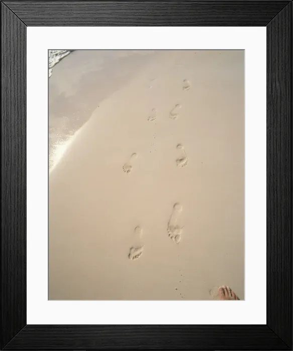 Framed Print : Footprints on wet sand, Whale Beach, Bermuda, mid Atlantic Framed Print : Footprints on wet sand, Whale Beach, Bermuda, mid Atlantic