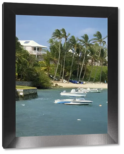 Boats and waterside apartments, Bermuda, Atlantic Ocean, Central America