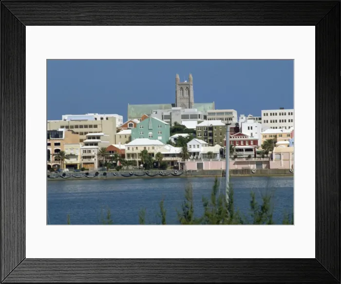 Framed Print : Waterfront, Hamilton, Bermuda, Atlantic Ocean, Central America Framed Print : Waterfront, Hamilton, Bermuda, Atlantic Ocean, Central America