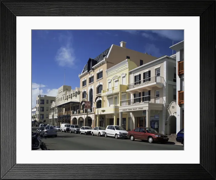 Framed Print : Front Street, Hamilton, Bermuda, Central America Framed Print : Front Street, Hamilton, Bermuda, Central America