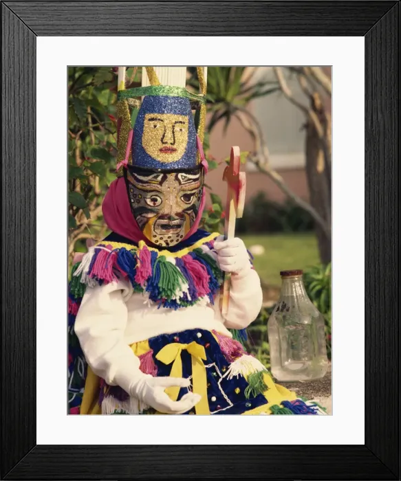 Framed Print : Person wearing mask, Gombey, Bermuda, Central America Framed Print : Person wearing mask, Gombey, Bermuda, Central America