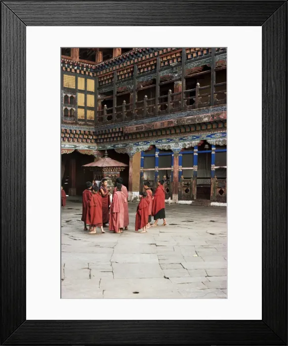 Framed Print : Novice monks in Rimpong Dzong (monastery), Paro, Bhutan, Asia Framed Print : Novice monks in Rimpong Dzong (monastery), Paro, Bhutan, Asia