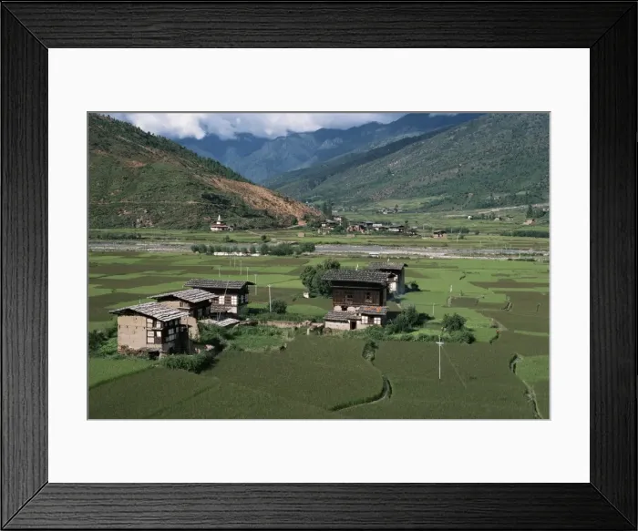 Framed Print : Paro Valley, Bhutan, Asia Framed Print : Paro Valley, Bhutan, Asia