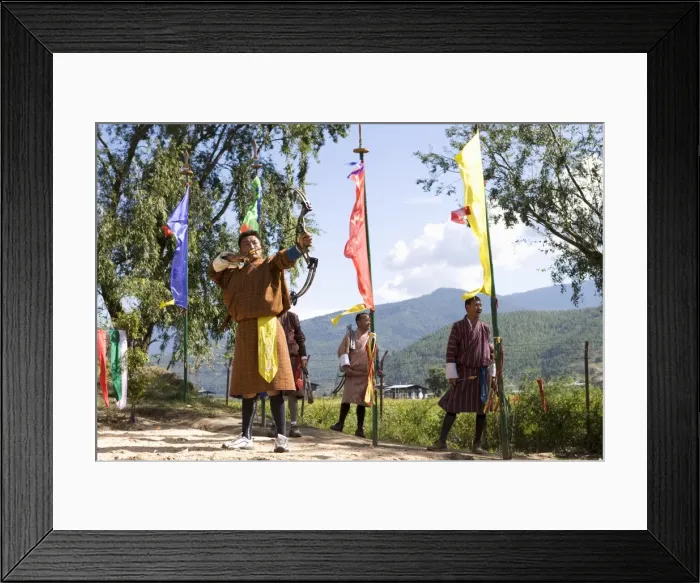 Framed Print : Archery, Bhutans national sport, Paro, Bhutan, Asia Framed Print : Archery, Bhutans national sport, Paro, Bhutan, Asia