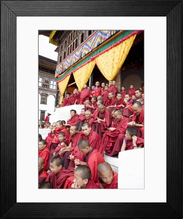 Framed Print : Monks watching religious dances, Buddhist festival (Tsechu), Trashi Chhoe Dzong Framed Print : Monks watching religious dances, Buddhist festival (Tsechu), Trashi Chhoe Dzong