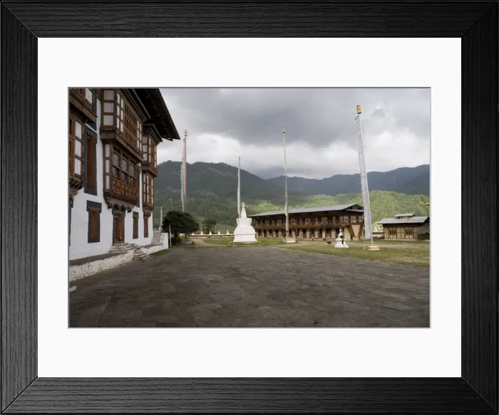 Framed Print : Kuriej Lhakhang Monastery, Jankar, Bumthang Valley, Bhutan, Asia Framed Print : Kuriej Lhakhang Monastery, Jankar, Bumthang Valley, Bhutan, Asia