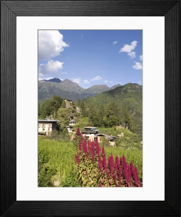 Framed Print : Drukgyel Village, Bhutan, Asia Framed Print : Drukgyel Village, Bhutan, Asia