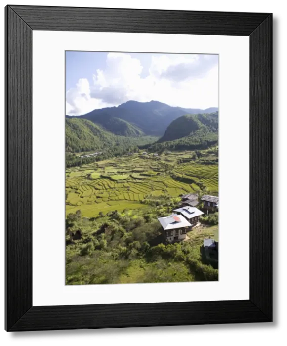 Framed Print : Drukgyel Village, Bhutan, Asia Framed Print : Drukgyel Village, Bhutan, Asia