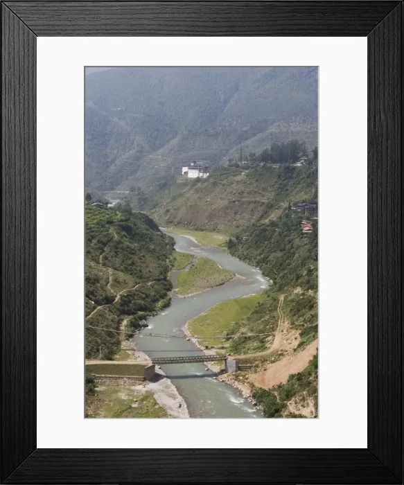 Framed Print : Wangdue Phodrang, Puna Tsang River, Bhutan, Asia Framed Print : Wangdue Phodrang, Puna Tsang River, Bhutan, Asia