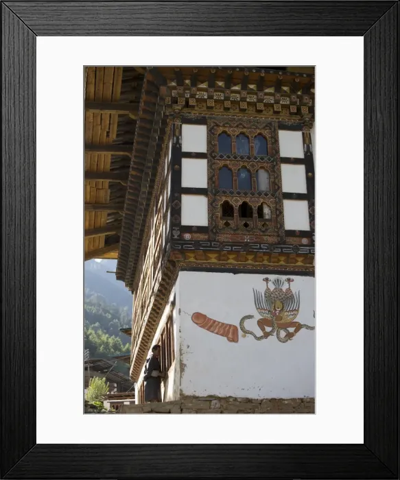 Framed Print : Phallus painted on wall of house to ward off evil spirits, Paro, Bhutan, Asia Framed Print : Phallus painted on wall of house to ward off evil spirits, Paro, Bhutan, Asia