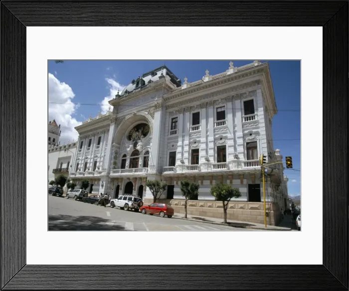 Framed Print : Colonial building, Plaza 25 de Mayo, Sucre, Bolivia, South America Framed Print : Colonial building, Plaza 25 de Mayo, Sucre, Bolivia, South America