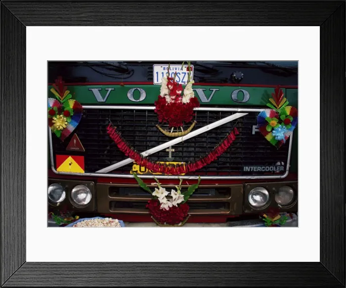 Framed Print : Vehicle dressed up for the cha lla, car blessing, Copacabana, Lake Titicaca