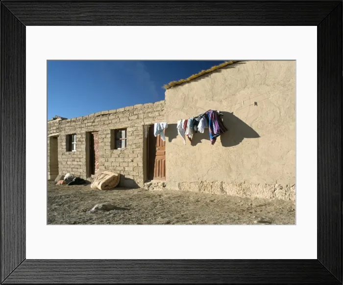 Framed Print : Washing line outside local house, Salar de Uyuni, Bolivia, South America Framed Print : Washing line outside local house, Salar de Uyuni, Bolivia, South America