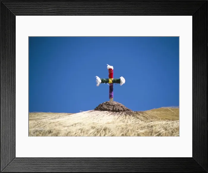 Framed Print : Traditional religious roof decoration, San Juan, near Salar de Uyuni, Bolivia Framed Print : Traditional religious roof decoration, San Juan, near Salar de Uyuni, Bolivia