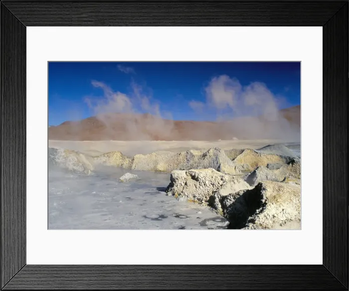 Framed Print : Hot springs and mud pools, Salar de Uyuni, Bolivia, South America Framed Print : Hot springs and mud pools, Salar de Uyuni, Bolivia, South America