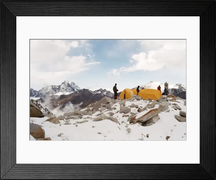 Framed Print : Base camp on Huayna Potosi, Cordillera Real, Bolivia, South America Framed Print : Base camp on Huayna Potosi, Cordillera Real, Bolivia, South America