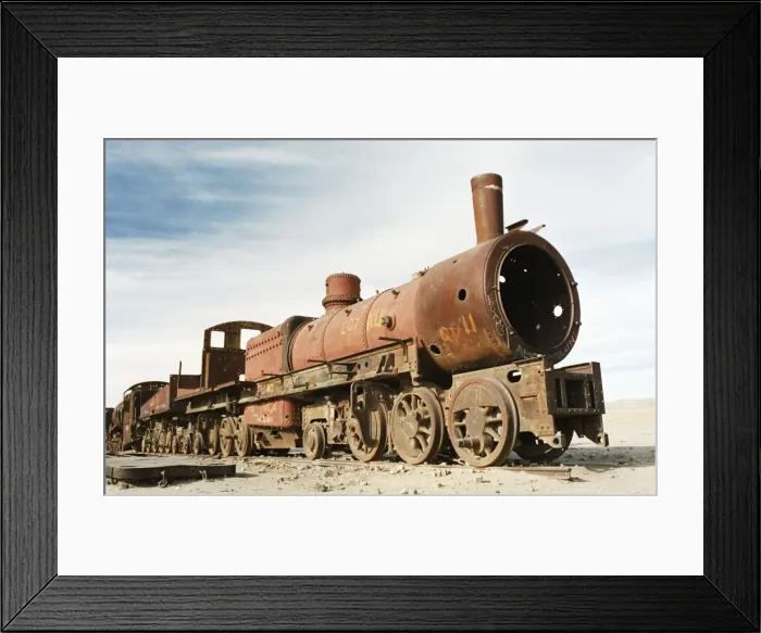 Framed Print : Rusting locomotive at train graveyard, Uyuni, Bolivia, South America Framed Print : Rusting locomotive at train graveyard, Uyuni, Bolivia, South America