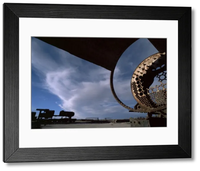 Framed Print : Broken down train yard next to the town of Uyuni, Bolivia, South America Framed Print : Broken down train yard next to the town of Uyuni, Bolivia, South America