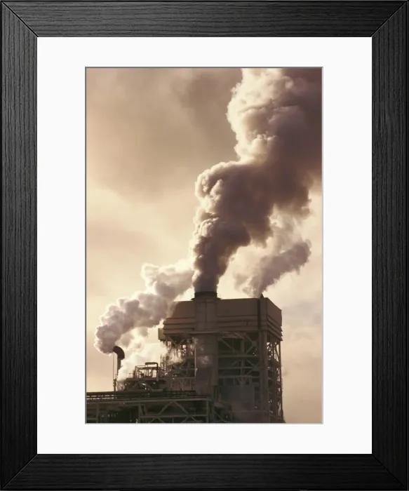 Framed Print : Smoke billowing from a pulp and paper mill at Jari in Amazonas, Brazil, South America Framed Print : Smoke billowing from a pulp and paper mill at Jari in Amazonas, Brazil, South America