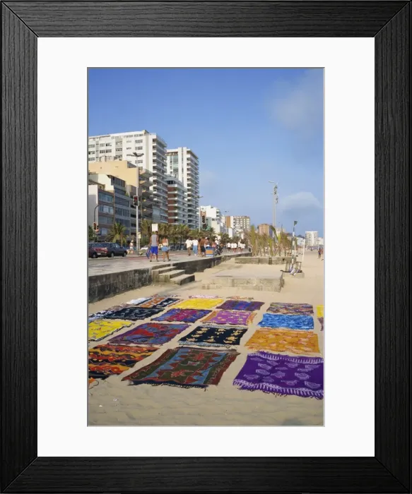 Framed Print : Bright fabrics on Ipanema Beach in Rio de Janeiro, Brazil, South America Framed Print : Bright fabrics on Ipanema Beach in Rio de Janeiro, Brazil, South America