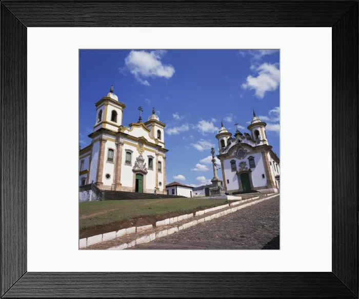 Framed Print : The churches of Sao Francisco and Nossa Senhora da Assuncao in the town of Mariana Framed Print : The churches of Sao Francisco and Nossa Senhora da Assuncao in the town of Mariana
