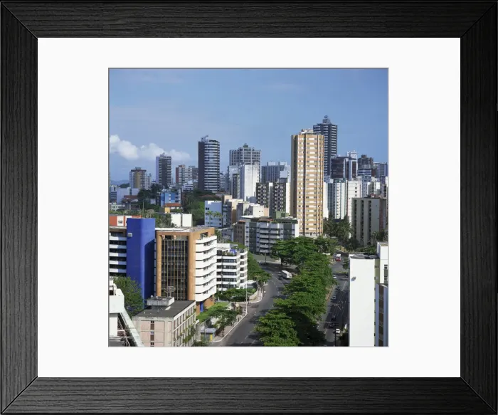Framed Print : High rise buildings on the city skyline of Salvador in Bahia state in Brazil Framed Print : High rise buildings on the city skyline of Salvador in Bahia state in Brazil