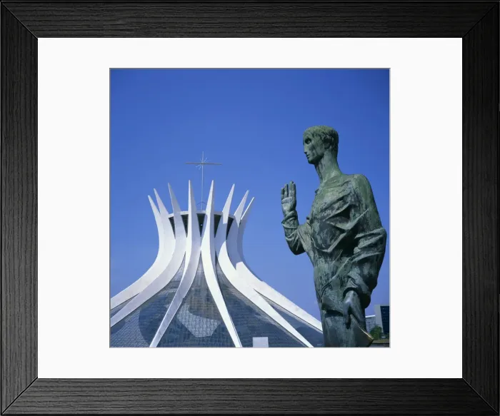 Framed Print : Statue before the Catedral Metropolitana, Brasilia, UNESCO World Heritage Site Framed Print : Statue before the Catedral Metropolitana, Brasilia, UNESCO World Heritage Site
