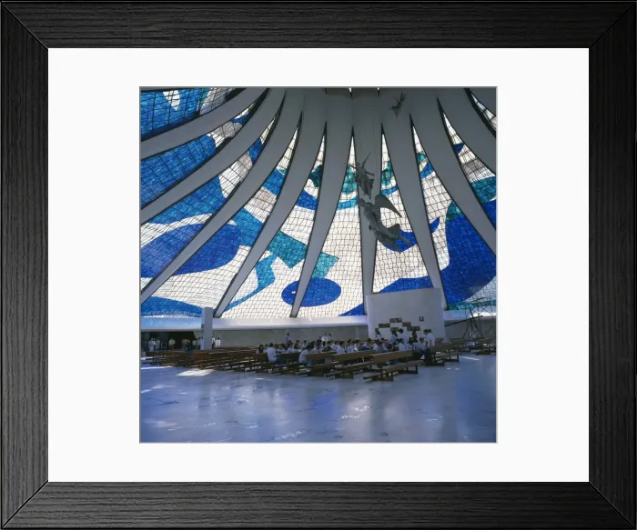Framed Print : Interior of the Catedral Metropolitana, Brasilia, Brazil, South America