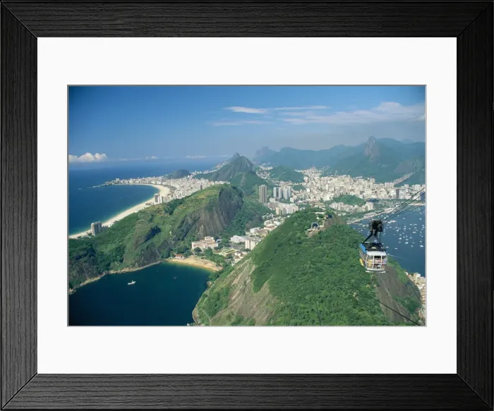 Framed Print : Aerial view of Rio and the Copacabana beach from Sugar Loaf, in Rio de Janeiro Framed Print : Aerial view of Rio and the Copacabana beach from Sugar Loaf, in Rio de Janeiro