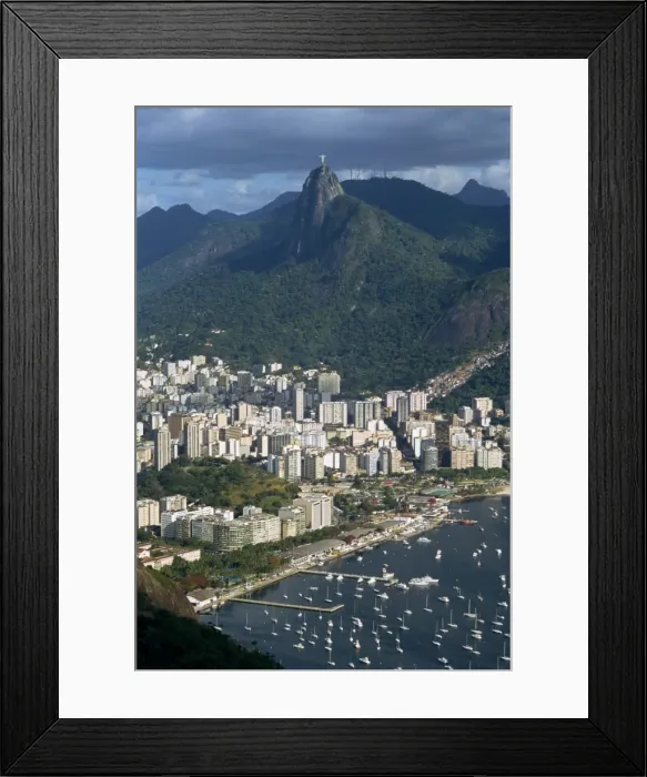 Framed Print : Overlooking Corcovado Mountain and the Botafogo District of Rio de Janeiro from Sugarloaf Framed Print : Overlooking Corcovado Mountain and the Botafogo District of Rio de Janeiro from Sugarloaf