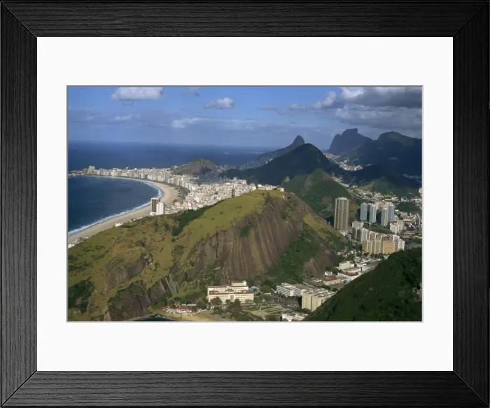 Framed Print : Overlooking Copacabana Beach from Sugarloaf (Sugar Loaf) Mountain, Rio de Janeiro