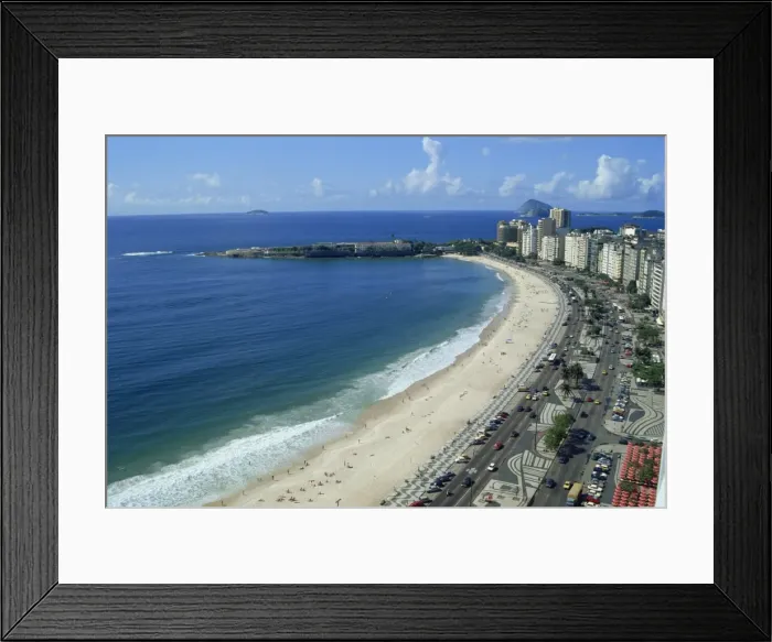 Framed Print : Aerial of Copacabana Beach in Rio de Janeiro, Brazil, South America Framed Print : Aerial of Copacabana Beach in Rio de Janeiro, Brazil, South America