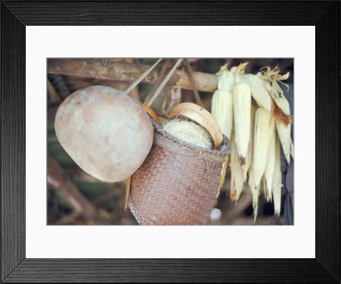 Framed Print : Maize and Indian baskets, Brazil, South America Framed Print : Maize and Indian baskets, Brazil, South America
