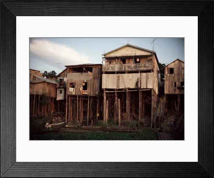 Framed Print : River front dwellings, Manaus, Amazonas, Brazil, South America Framed Print : River front dwellings, Manaus, Amazonas, Brazil, South America