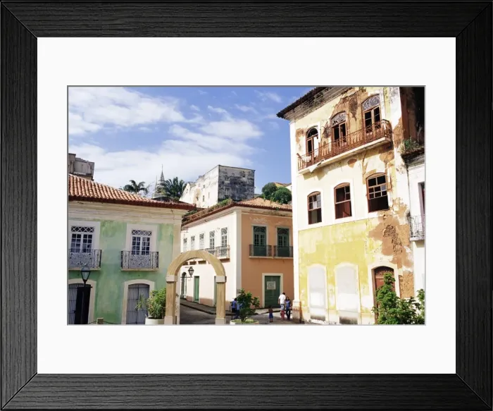 Framed Print : Old colonial houses, Sao Luis, UNESCO World Heritage Site, Maranhao, Brazil