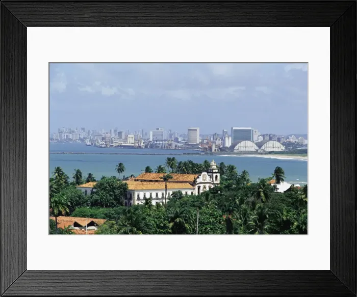 Framed Print : Mosteiro de Sao Bento, monastery and view of Recife in the background, Olinda, Per Framed Print : Mosteiro de Sao Bento, monastery and view of Recife in the background, Olinda, Per