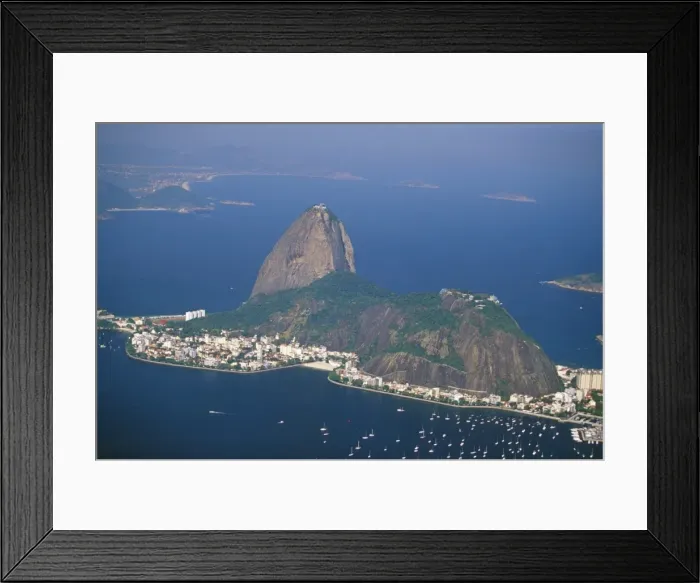 Framed Print : Aerial view of Pao de Acucar (Sugar Loaf mountain), Rio de Janeiro, Brazil, South America