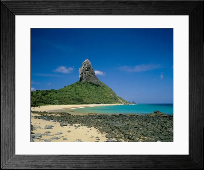 Framed Print : View of Praia do Conceicao beach and Morro do Pico in the background, Parque Nacional de Fernando de Norohna, Fernando de Noronha, Pernambuco, Brazil Framed Print : View of Praia do Conceicao beach and Morro do Pico in the background, Parque Nacional de Fernando de Norohna, Fernando de Noronha, Pernambuco, Brazil