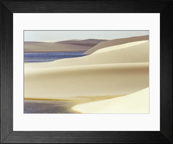 Framed Print : Sandy dunes near Lagoa Bonita (Beautiful lagoon) at Parque Nacional dos Lencois Maranhenses