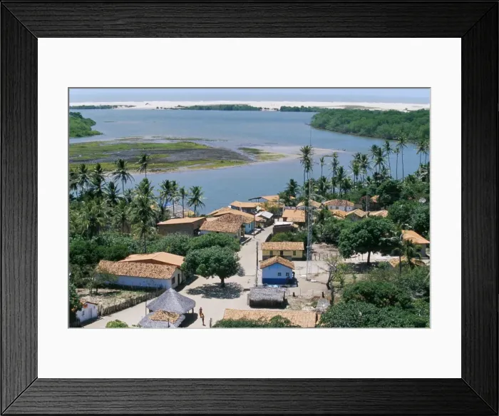 Framed Print : Aerial view of Mandacaru village, Parque Nacional dos Lencois Maranhenses Framed Print : Aerial view of Mandacaru village, Parque Nacional dos Lencois Maranhenses