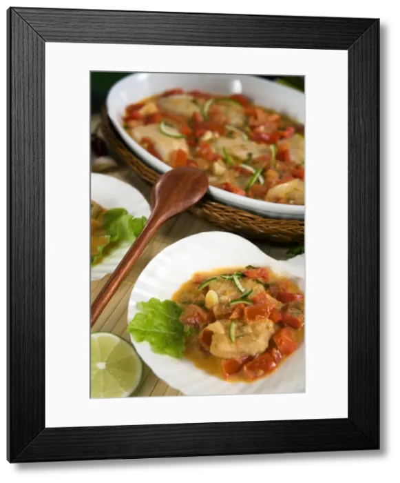Framed Print : Brazilian fish Moqueca (fish with tomatoes, garlic and lime juice), Brazil, South America Framed Print : Brazilian fish Moqueca (fish with tomatoes, garlic and lime juice), Brazil, South America