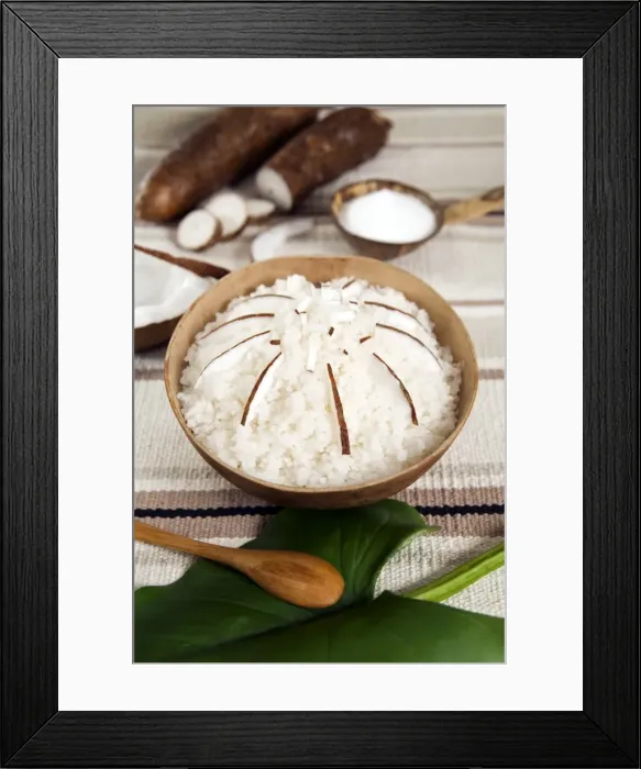 Framed Print : Brazilian cuscus de tapioca (sweet cous cous with coconut slices), Brazil, South America Framed Print : Brazilian cuscus de tapioca (sweet cous cous with coconut slices), Brazil, South America
