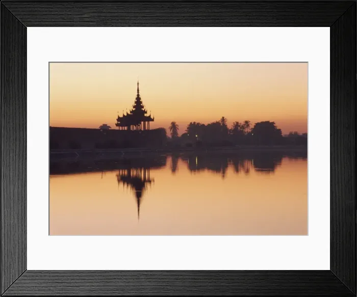 Framed Print : Mandalay fort and moat at sunset, Mandalay, Myanmar (Burma), Asia Framed Print : Mandalay fort and moat at sunset, Mandalay, Myanmar (Burma), Asia