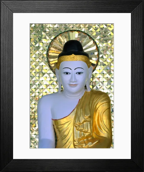 Framed Print : Buddha image, Shwedagon Paya (Shwe Dagon Pagoda), Yangon (Rangoon), Myanmar (Burma) Framed Print : Buddha image, Shwedagon Paya (Shwe Dagon Pagoda), Yangon (Rangoon), Myanmar (Burma)