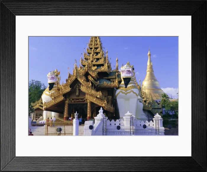 Framed Print : Ornate southern entrance to Shwedagon Paya (Shwe Dagon pagoda), Yangon (Rangoon) Framed Print : Ornate southern entrance to Shwedagon Paya (Shwe Dagon pagoda), Yangon (Rangoon)