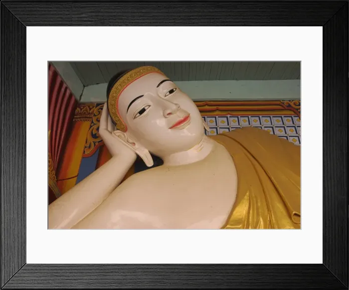 Framed Print : Reclining Buddha, Thanboddhay Paya, built between 1939 and 1952 by Moehnyin Sayadaw