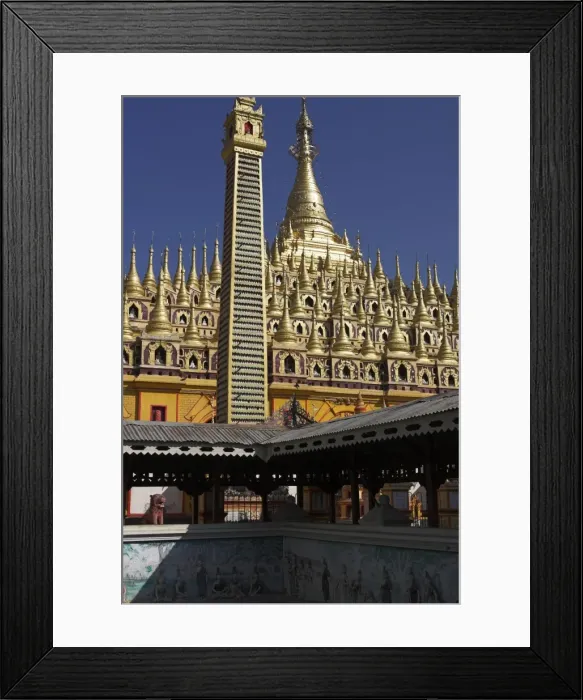 Framed Print : Stucco decorated turtle pool (Laik-kan), Thanboddhay Paya, built between 1939